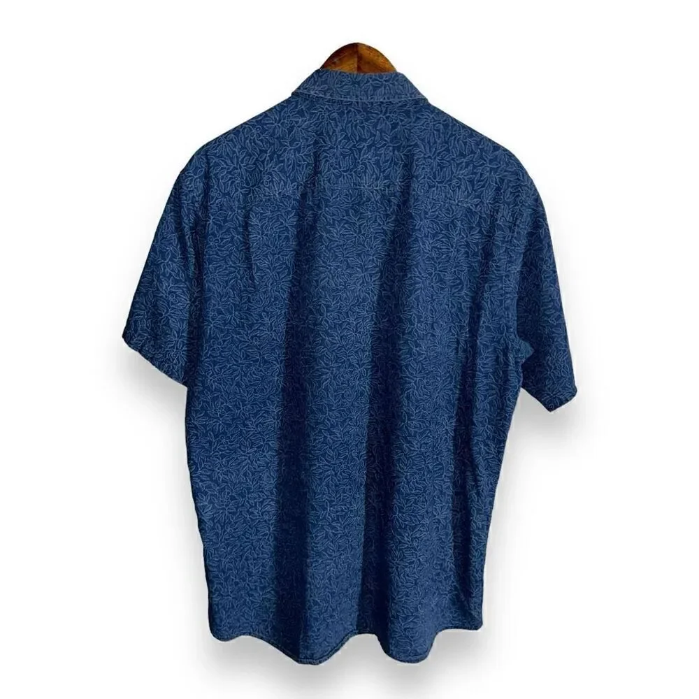 Pendleton Indigo Chambray S/S Button Down Shirt Size L